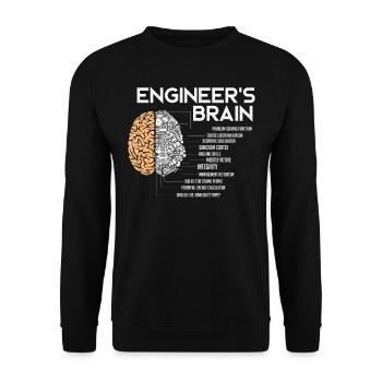 Engineers Brain, Engineer - Unisex Sweatshirt - black - Front - Alina (178cm) & Michal (187cm)