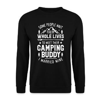 Camping Buddy Marié, Camping, Plein air - Sweat-shirt Unisexe - noir - Devant - Alina (178cm) & Michal (187cm)