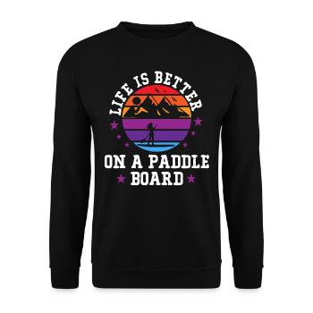 Life is better on a paddle board, SUP - Unisex Sweatshirt - black - Front - Alina (178cm) & Michal (187cm)