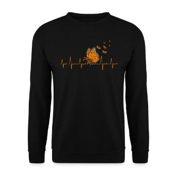 Papillon monarque - Sweat-shirt Unisexe - noir - Devant - Alina (178cm) & Michal (187cm)
