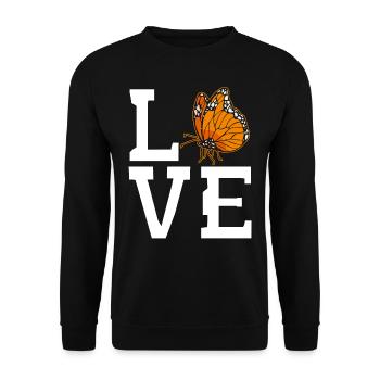 Papillon monarque - Sweat-shirt Unisexe - noir - Devant - Alina (178cm) & Michal (187cm)
