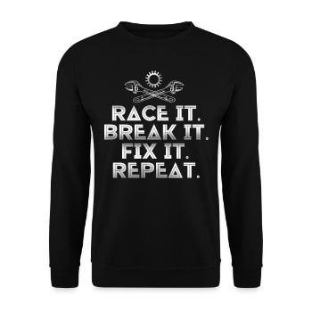 Race mechanic, garage person - Unisex Sweatshirt - black - Front - Alina (178cm) & Michal (187cm)