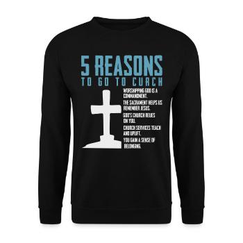 5 Reasons to Go to Church - Unisex Sweatshirt - black - Front - Alina (178cm) & Michal (187cm)