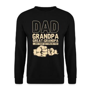 Papa Opa, Urenkel Opa - Unisex Pullover - Schwarz - Vorne - Alina (178cm) & Michal (187cm)