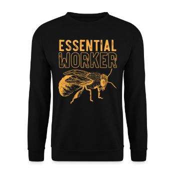 Essential worker, bee, beekeeper, honeycomb - Unisex Sweatshirt - black - Front - Alina (178cm) & Michal (187cm)