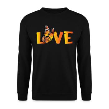 Papillon monarque - Sweat-shirt Unisexe - noir - Devant - Alina (178cm) & Michal (187cm)