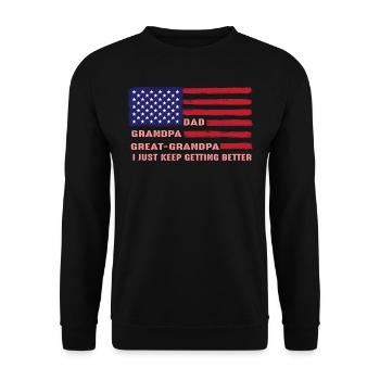 Papa Opa, Urenkel Opa - Unisex Pullover - Schwarz - Vorne - Alina (178cm) & Michal (187cm)
