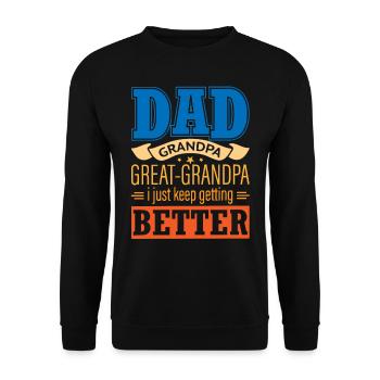 Papa Opa, Urenkel Opa - Unisex Pullover - Schwarz - Vorne - Alina (178cm) & Michal (187cm)