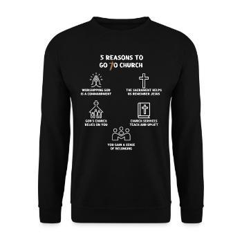 5 Reasons to Go to Church - Unisex Sweatshirt - black - Front - Alina (178cm) & Michal (187cm)