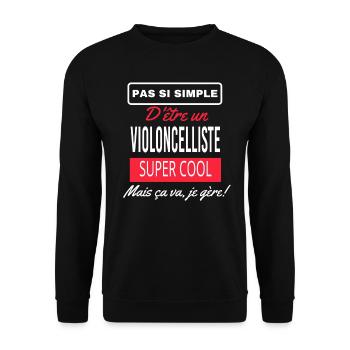 pas si simple VIOLONCELLISTE - Sweat-shirt Unisexe - noir - Devant - Alina (178cm) & Michal (187cm)