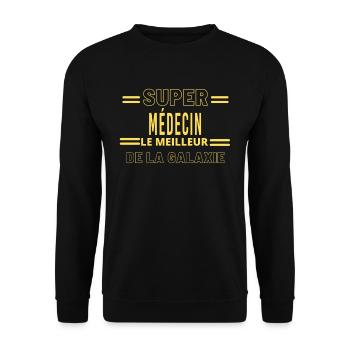 Meilleur de la galaxie MÉDECIN - Sweat-shirt Unisexe - noir - Devant - Alina (178cm) & Michal (187cm)