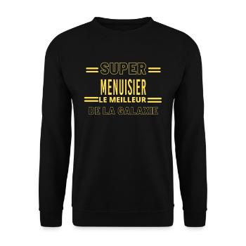Meilleur de la galaxie MENUISIER - Sweat-shirt Unisexe - noir - Devant - Alina (178cm) & Michal (187cm)