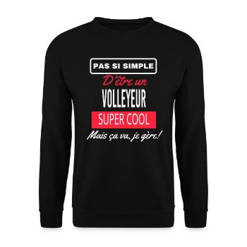 pas si simple VOLLEYEUR - Sweat-shirt Unisexe - noir - Devant - Alina (178cm) & Michal (187cm)