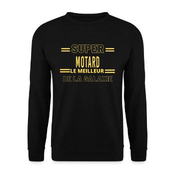 Meilleur de la galaxie MOTARD - Sweat-shirt Unisexe - noir - Devant - Alina (178cm) & Michal (187cm)