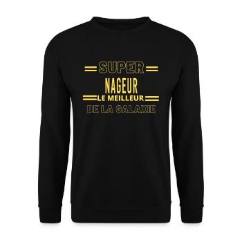 Meilleur de la galaxie NAGEUR - Sweat-shirt Unisexe - noir - Devant - Alina (178cm) & Michal (187cm)