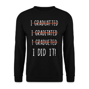Degree, Graduation - Unisex Sweatshirt - black - Front - Alina (178cm) & Michal (187cm)