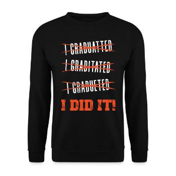 Degree, Graduation - Unisex Sweatshirt - black - Front - Alina (178cm) & Michal (187cm)