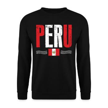 Peru Fan, Amérique du Sud - Sweat-shirt Unisexe - noir - Devant - Alina (178cm) & Michal (187cm)