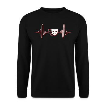 Theater Nerd, Theater masks - Unisex Sweatshirt - black - Front - Alina (178cm) & Michal (187cm)