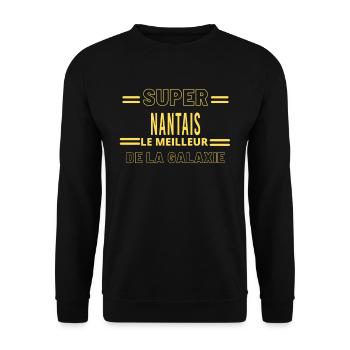Meilleur de la galaxie NANTAIS - Sweat-shirt Unisexe - noir - Devant - Alina (178cm) & Michal (187cm)