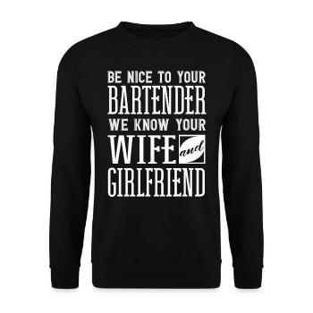 Bartender, Bartender Funny Quote - Unisex Sweatshirt - black - Front - Alina (178cm) & Michal (187cm)