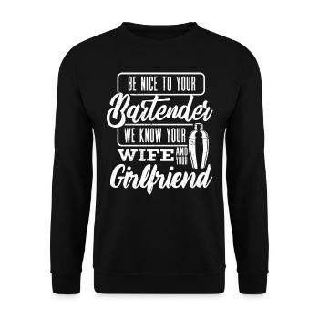 Bartender, Bartender Funny Quote - Unisex Sweatshirt - black - Front - Alina (178cm) & Michal (187cm)
