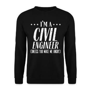 Je suis ingénieur civil - Sweat-shirt Unisexe - noir - Devant - Alina (178cm) & Michal (187cm)