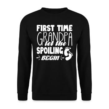 Grandpa for the first time - Unisex Sweatshirt - black - Front - Alina (178cm) & Michal (187cm)