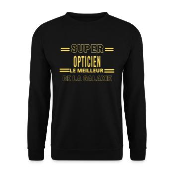 Meilleur de la galaxie OPTICIEN - Sweat-shirt Unisexe - noir - Devant - Alina (178cm) & Michal (187cm)