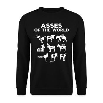 Ânes du monde, ânes - Sweat-shirt Unisexe - noir - Devant - Alina (178cm) & Michal (187cm)