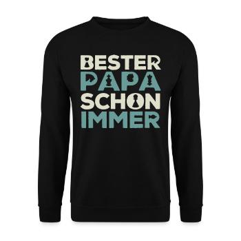 Schachvater, Schachspieler Geschenk, - Unisex Pullover - Schwarz - Vorne - Alina (178cm) & Michal (187cm)