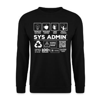 System Administrator, System Administrator - Unisex Sweatshirt - black - Front - Alina (178cm) & Michal (187cm)