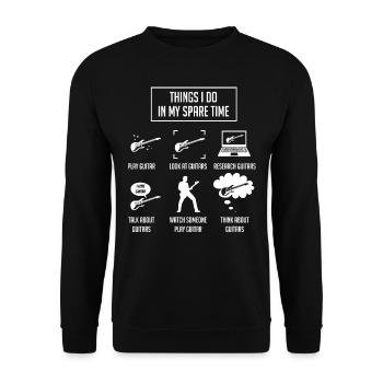 Gitarre spielen, Gitarrenspieler, Gitarrist - Unisex Pullover - Schwarz - Vorne - Alina (178cm) & Michal (187cm)