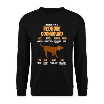 Anatomy of a Redbone Coonhound - Unisex Sweatshirt - black - Front - Alina (178cm) & Michal (187cm)
