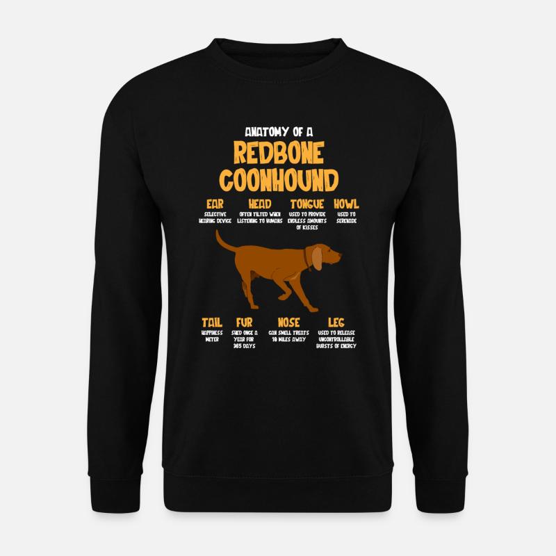 Anatomie Eines Redbone Coonhounds - Unisex Pullover - Schwarz