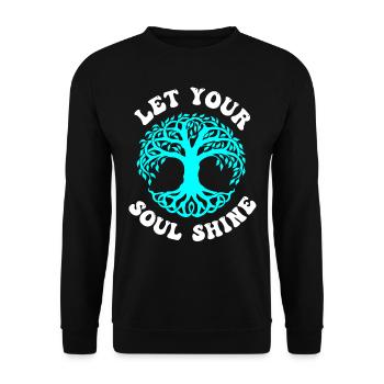 Setzen Sie Ihre Seele Glanz, Chakra -Astrologie - Unisex Pullover - Schwarz - Vorne - Alina (178cm) & Michal (187cm)