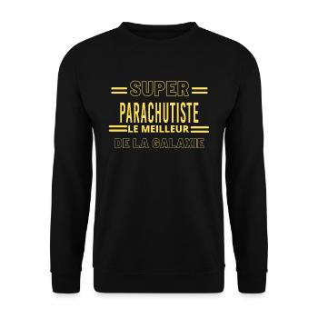 Meilleur de la galaxie PARACHUTISTE - Sweat-shirt Unisexe - noir - Devant - Alina (178cm) & Michal (187cm)
