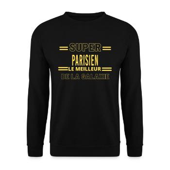 Meilleur de la galaxie PARISIEN - Sweat-shirt Unisexe - noir - Devant - Alina (178cm) & Michal (187cm)