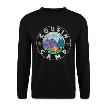 Cousin Camp, Camping en plein air - Sweat-shirt Unisexe - noir - Devant - Alina (178cm) & Michal (187cm)