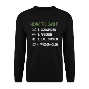 Wie Man Golf Spielt, Golfball - Unisex Pullover - Schwarz - Vorne - Alina (178cm) & Michal (187cm)