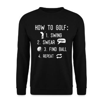 Wie Man Golf Spielt, Golfball - Unisex Pullover - Schwarz - Vorne - Alina (178cm) & Michal (187cm)