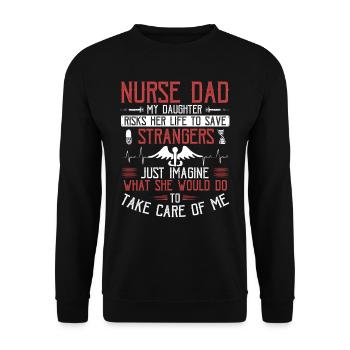 Nurse Papa Gift - Unisex Sweatshirt - black - Front - Alina (178cm) & Michal (187cm)