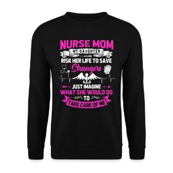 Infirmière Maman - Sweat-shirt Unisexe - noir - Devant - Alina (178cm) & Michal (187cm)