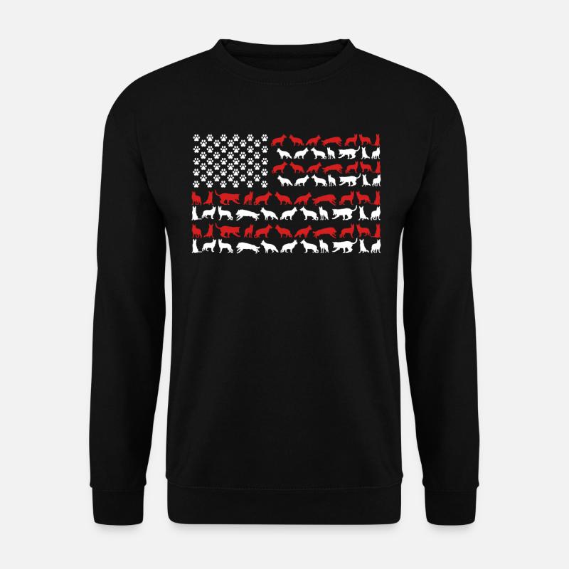 Deutscher Schäferhund US-FLAGGE - Unisex Pullover - Schwarz