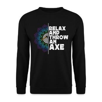 Axe Throw, Throw An Axe - Unisex Sweatshirt - black - Front - Alina (178cm) & Michal (187cm)