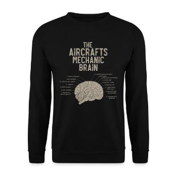Flugzeugmechaniker-Gehirn - Unisex Pullover - Schwarz - Vorne - Alina (178cm) & Michal (187cm)