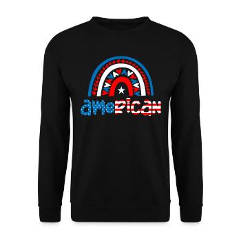Amérique, American Patriot Star-Spangled Banner - Sweat-shirt Unisexe - noir - Devant - Alina (178cm) & Michal (187cm)