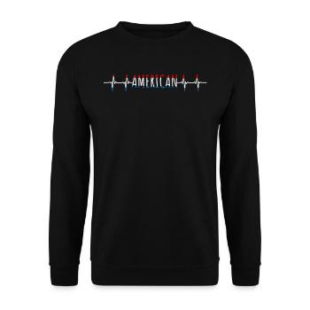 Amerika, Amerikanisches Patriot-Sternenbanner - Unisex Pullover - Schwarz - Vorne - Alina (178cm) & Michal (187cm)