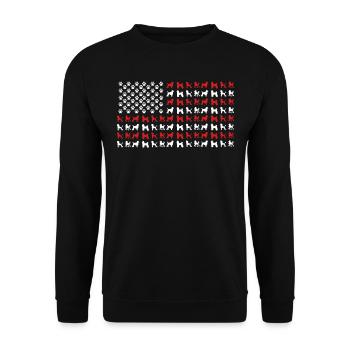 Propriétaire de caniche, Caniche drapeau américain - Sweat-shirt Unisexe - noir - Devant - Alina (178cm) & Michal (187cm)