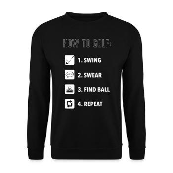 Wie Man Golf Spielt, Golfball - Unisex Pullover - Schwarz - Vorne - Alina (178cm) & Michal (187cm)